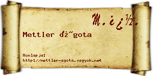 Mettler Ágota névjegykártya